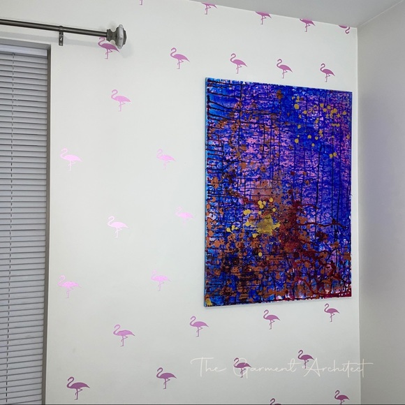 Shimmer Flamingo Wall Pattern Decals (36 Count) - Picture 4 of 7